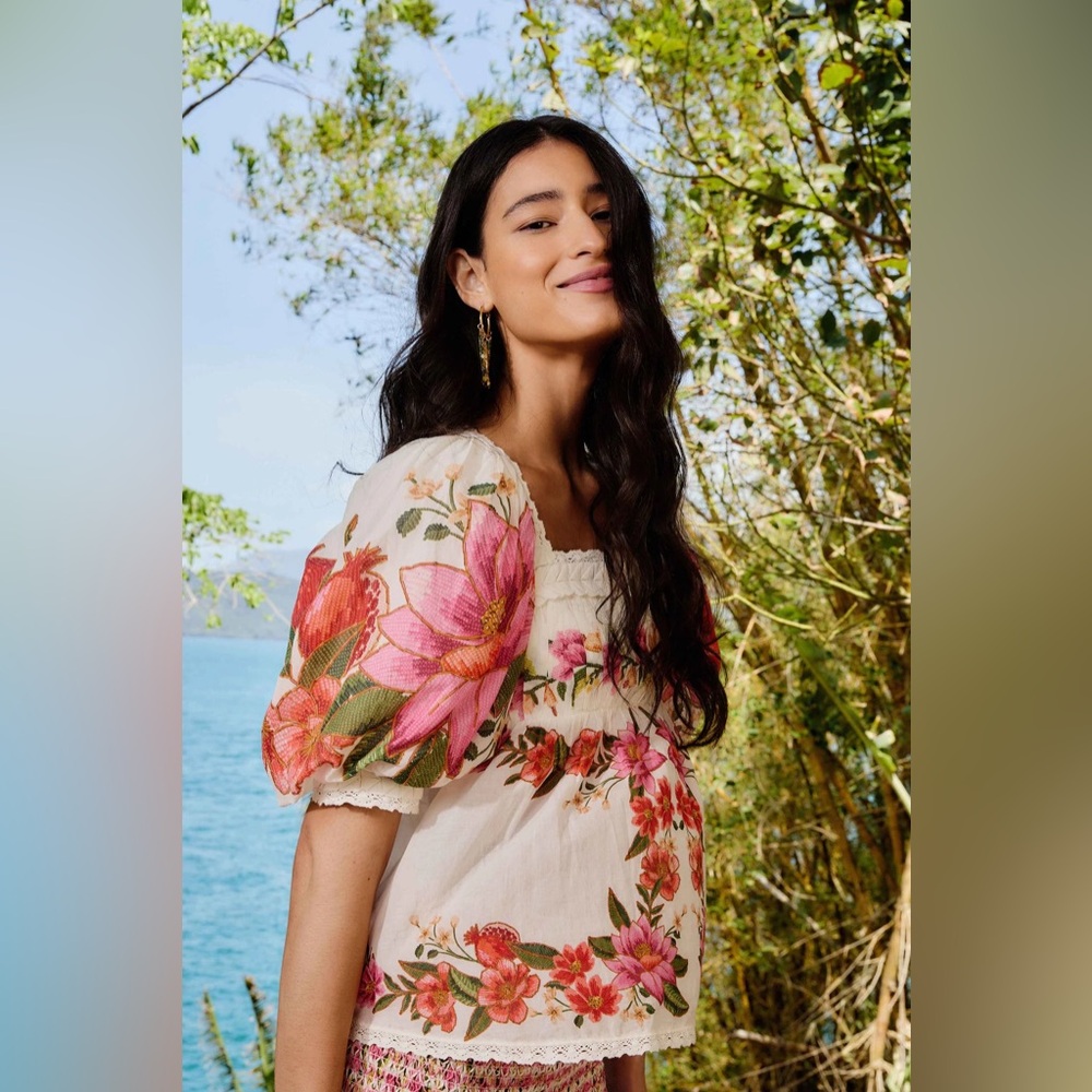 FARM RIO Off-White Summer Fruit Blouse